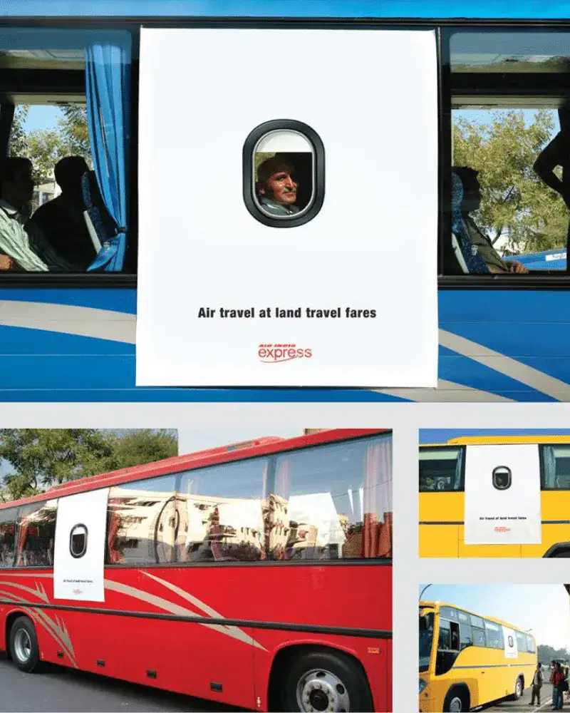 تبلیغات هواپیما روی بدنه اتوبوس